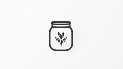 Poster - Elegant black and white minimalist spice jar logo with herbal branding for contemporary culinary designs and packaging