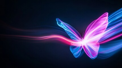 Wall Mural - abstract butterfly graphic, vibrant colors, dark background