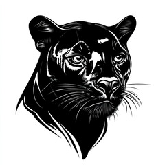 Wall Mural - illustration of panther head isolated on white background