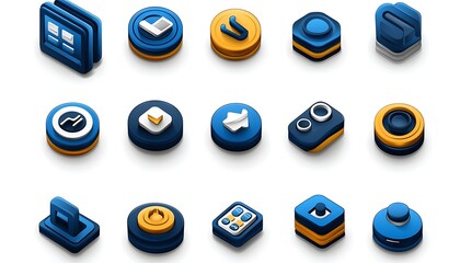 Isometric App UI Icons Design