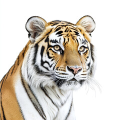Wall Mural - tiger isolated on white background, showcasing its majestic features