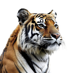 Wall Mural - tiger isolated on white background, showcasing its majestic features