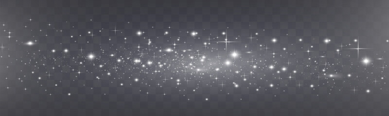 Wall Mural - bright glowing sparkles on a transparent background, resembling a starry or glittering effect.