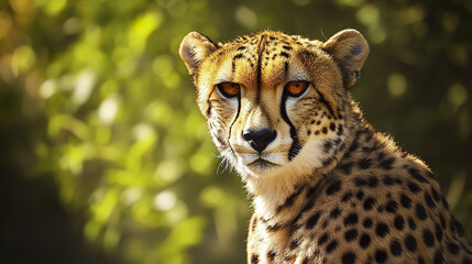 Wall Mural - majestic cheetah with golden spotted fur in natural setting