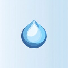 Leinwandbilder - Minimalist water drop logo with clear reflection and cool blue tones enhances clean branding aesthetic for eco friendly businesses and projects