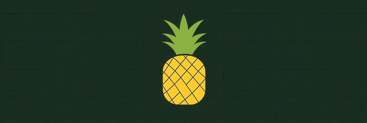 Aufkleber - Bright tropical pineapple minimalist logo featuring geometric shapes and vibrant yellow green colors for fresh branding ideas