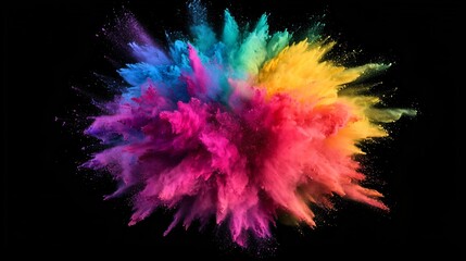 Wall Mural - vibrant rainbow color powder explosion abstract art background holi festival