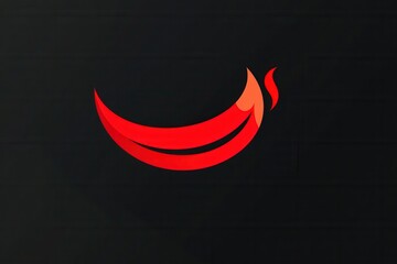 Poster - Modern chili pepper logo featuring sleek red design and minimalist fire icon for culinary branding