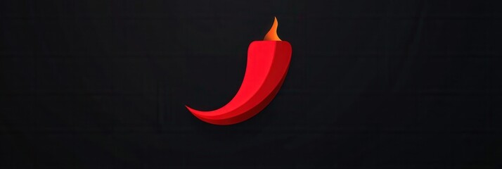 Aufkleber - Sleek modern chili pepper logo featuring a bold red color and minimalist fire icon on a dark background designed for culinary branding