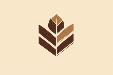 Poster - Flat chocolate bar logo design featuring rich brown tones and simple aesthetics suitable for modern branding