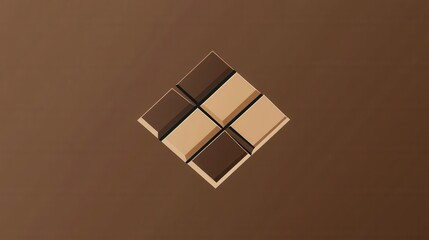 Poster - Flat chocolate bar logo design featuring rich brown tones and a clean, simple aesthetic ideal for branding and packaging
