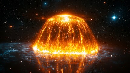 Wall Mural - Fiery celestial dome in space
