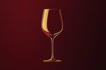 Poster - Sophisticated wine glass logo design with minimalist style in abstract lines featuring deep red and gold colors for elegant branding