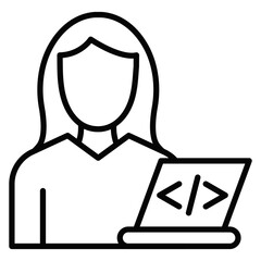 Coder Woman Icon