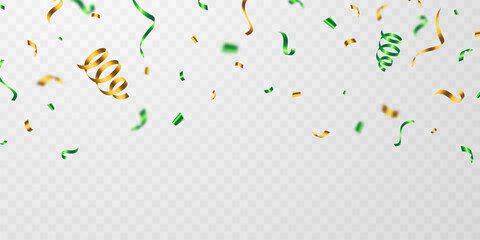 Wall Mural - confetti background stunning greens and golds that zigzag down in celebration. festive decoration ve