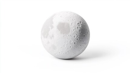 Wall Mural - Detailed moon surface isolated on white background. Generative AI