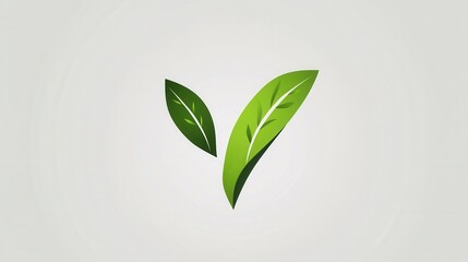 Poster - Clean green vegetarian food logo design featuring a stylized V with integrated leaves representing a healthy lifestyle