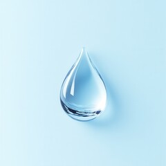 Leinwandbilder - Minimalist water drop logo with clear reflection showcasing cool blue tones and clean branding aesthetic suitable for modern designs