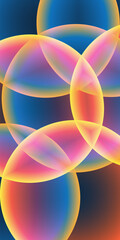 Wall Mural - abstract background, header or banner design with large red, orange, yellow and blue overlaying glob