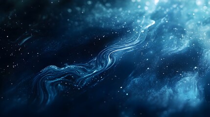 Wall Mural - Abstract Blue Swirling Nebula Cosmic Dust