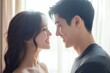 © Pixel Nexus - Romantic Young Couple Tender Moment Intimate Portrait Happy Love Faces Woman Sweet Joyful Smiling