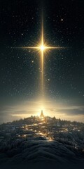 Wall Mural - The star serves as a beacon of hope during the Christmas season.