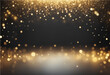 © FANUSH - background of abstract glitter lights. gold and black. de focused.