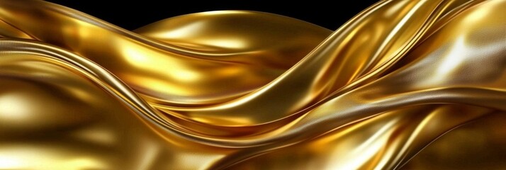 Wall Mural - Rich and shiny golden hues form an exquisite abstract design.