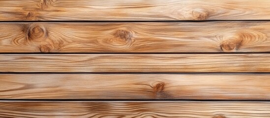Aufkleber - Natural wooden plank texture background with warm brown tones horizontal planks arranged evenly ideal for design wallpaper or text overlay.