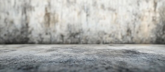 Aufkleber - Gray cement wall backdrop with blurred texture, featuring varied gray tones, subtle cracks, and an empty ground surface for versatile backgrounds.