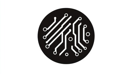 Circuit Board Design, Technology Icon, Vector Graphic, Abstract Art, for use in web design or app interface
