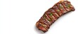 © meristock - Grilled skirt steak with grill marks garnished with parsley isolated on a white background showcasing rich brown and green colors.