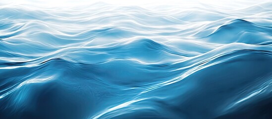 Fototapete - Blue water waves create a tranquil abstract background with smooth flowing ripples in various shades of azure and turquoise, ideal for text overlay.
