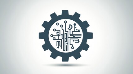 Gear with circuit board, technology concept, business background, for website graphic design