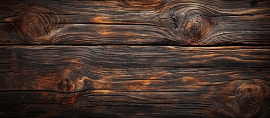 Aufkleber - Dark brown wooden texture with intricate grain patterns and warm tones creating a rustic backdrop with ample space for design elements.