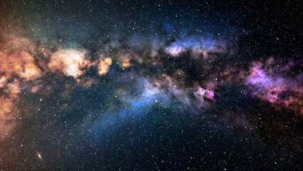 Wall Mural - milky way stars and constellations with a galaxy background.