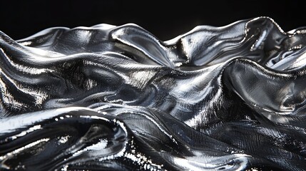Wall Mural - abstract metallic surface with shiny, flowing texture.