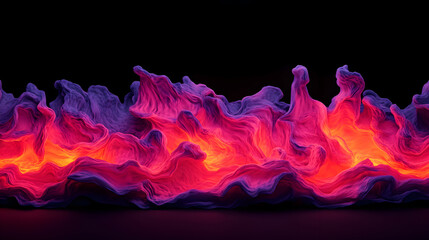 Wall Mural - dynamic colorful flames abstract art digital creation dark background vibrant viewpoint