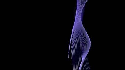 Poster - A dynamic abstract design featuring glowing purple lines in a fluid spiral pattern, set against a black background, creating a modern and futuristic aesthetic.