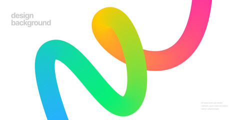 Wall Mural - background with wavy gradient shapes. colorful squiggles gradient lines design for flyer, poster, co