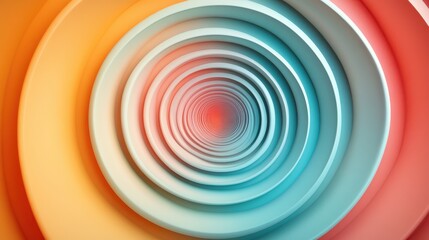 Aufkleber - Colorful spiral tunnel with vibrant hues leading towards a bright end in an abstract artistic composition