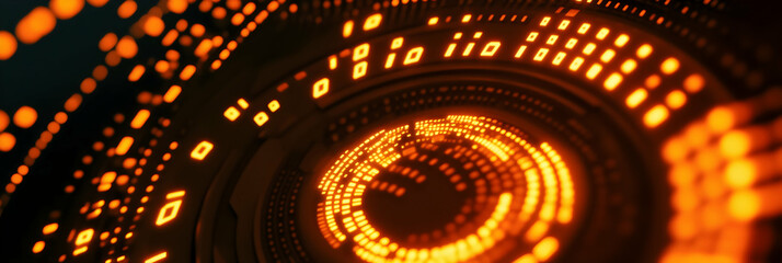 Wall Mural - a close-up of a stock market ticker with scrolling numbers and symbols -