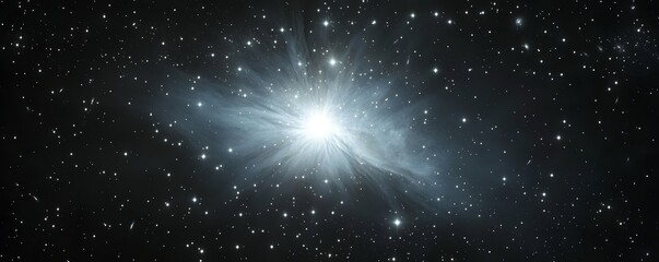 Wall Mural - starry sky with cosmic dust surrounding a bright nebula