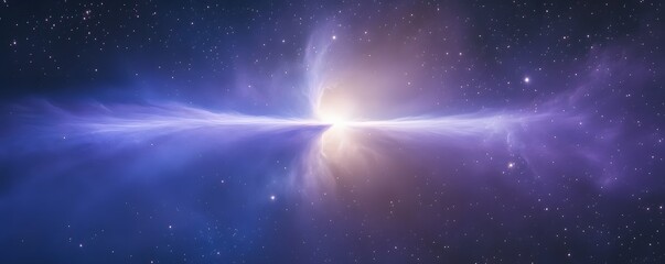 Wall Mural - blue and violet galactic mist with twinkling stars