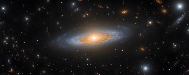 Wall Mural - bright galaxy surrounded by swirling cosmic dust