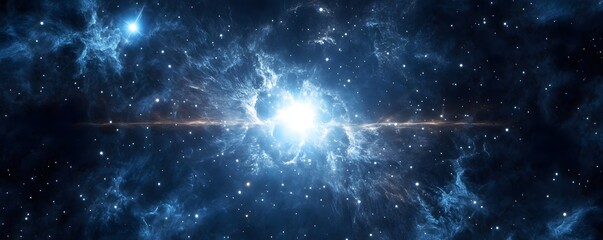 Wall Mural - bright star cluster in the center of a galaxy
