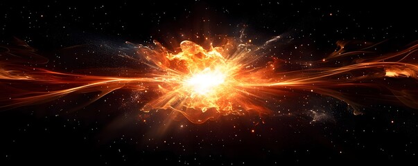 Wall Mural - Cosmic explosion with radiant light and swirling gases