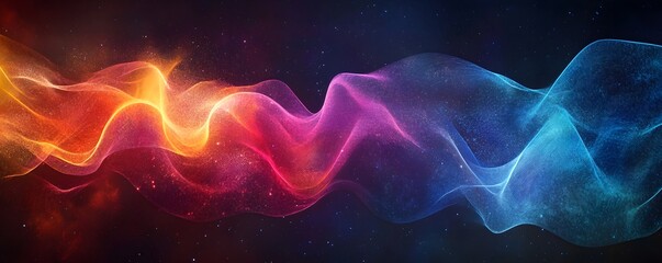 Wall Mural - galactic scene with cosmic waves and luminous colors