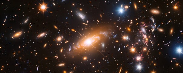 Wall Mural - expansive galaxy view with radiant star clusters