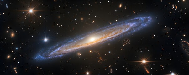 Wall Mural - massive spiral galaxy in a deep space scene